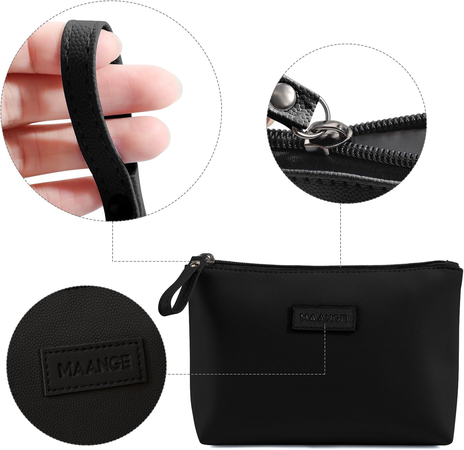 Thumbnail 4 de Small PU Leather Makeup Bag 8.66 x 5.5 in