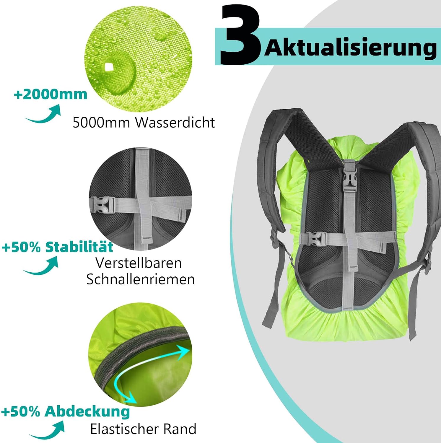 Detalle 1 de Frelaxy Regenhülle für Rucksäcke 15–90 L