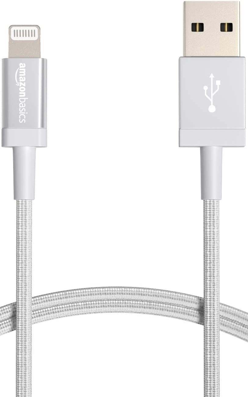 Detalle de Amazon Basics Verbindungskabel Lightning auf USB-A – Nylon-ummflochten, 0,9 m, MFi-zertifiziert