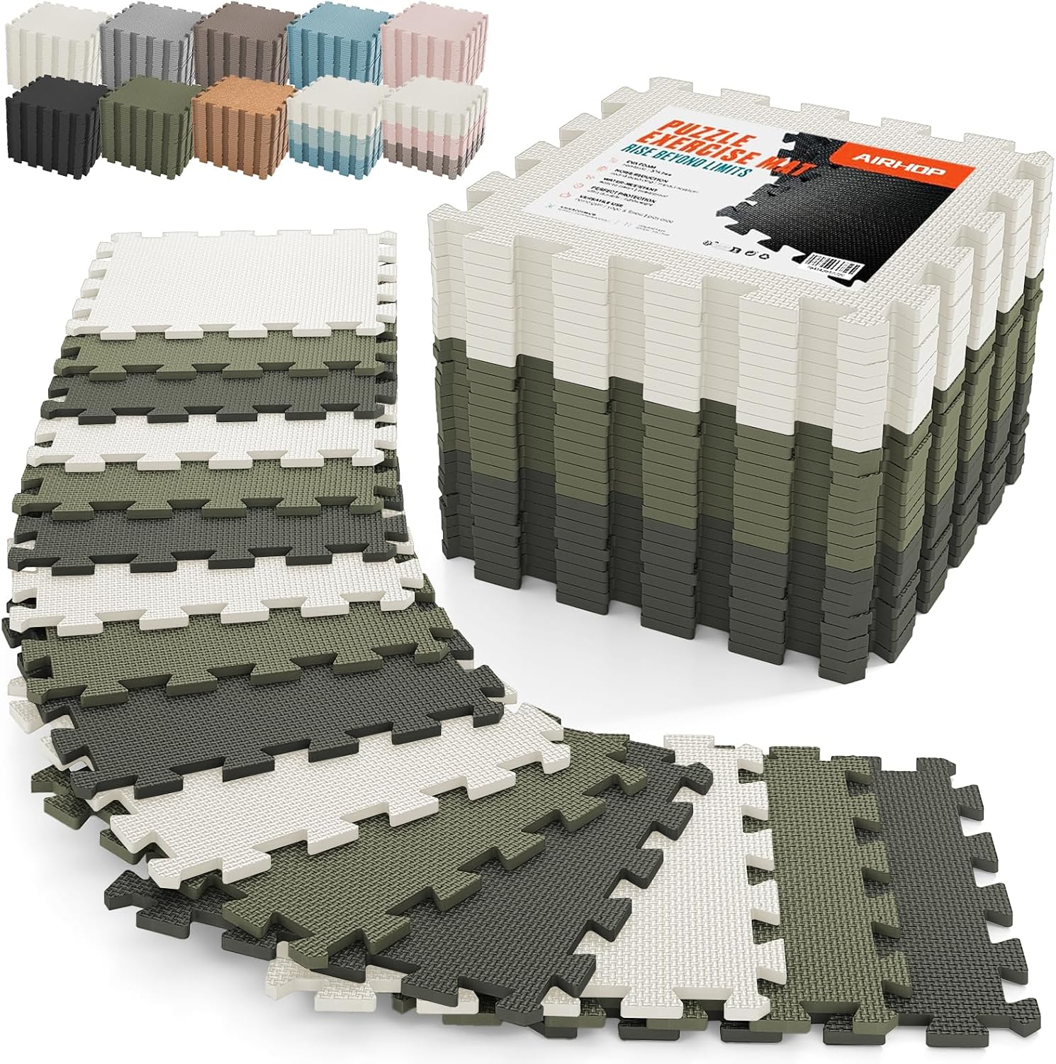 Detalle de AIRHOP Foam Floor Tiles, 18-Tile Set