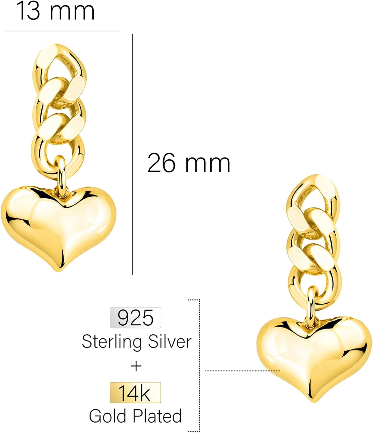 Detalle 2 de SOFIA MILANI Damen Ohrringe 925 Silber Herz