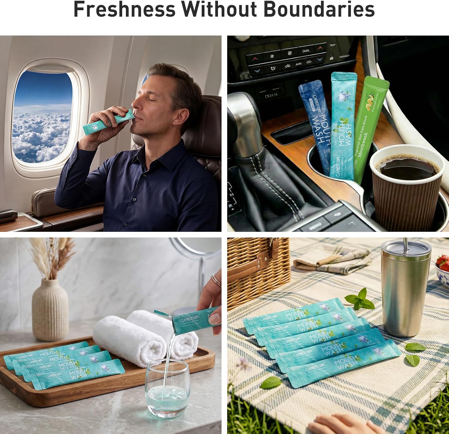 Detalle de Mouthwash Travel Size Strips — 20 Pack, Icy Mint, Alcohol & Fluoride Free, On-The-Go Breath Refresh