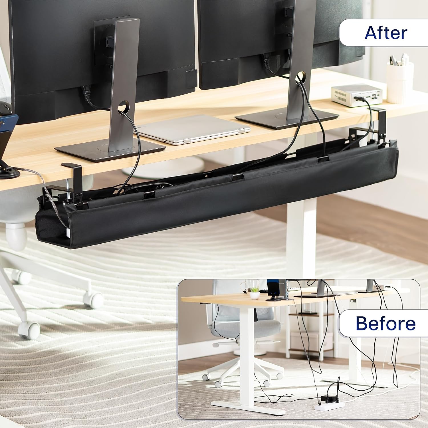 Thumbnail 1 de VIVO Fabric Cable Management Tray, 47 in