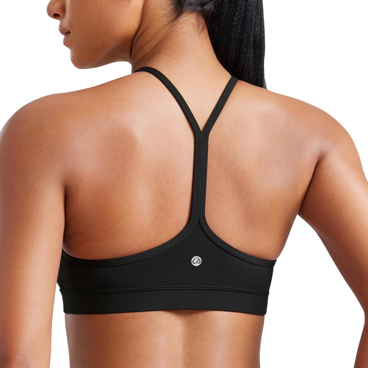 Detalle de CRZ YOGA Women’s Butterluxe Padded Sports Bra (Low Impact) – Racerback Strappy Gym & Yoga Bra