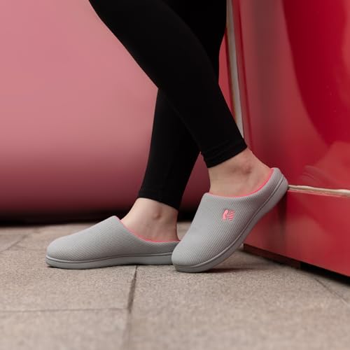 Detalle 2 de RockDove Chausson Original à Mémoire de Forme Deux Tons pour Femmes – Gris/Rose, EU 38/39