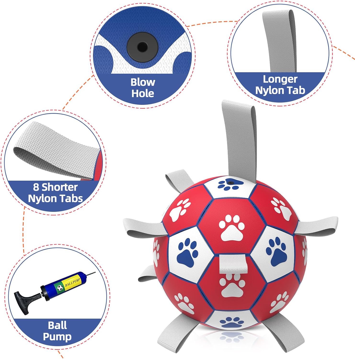 Thumbnail 6 de HETOO Dog Soccer Ball 8 inch