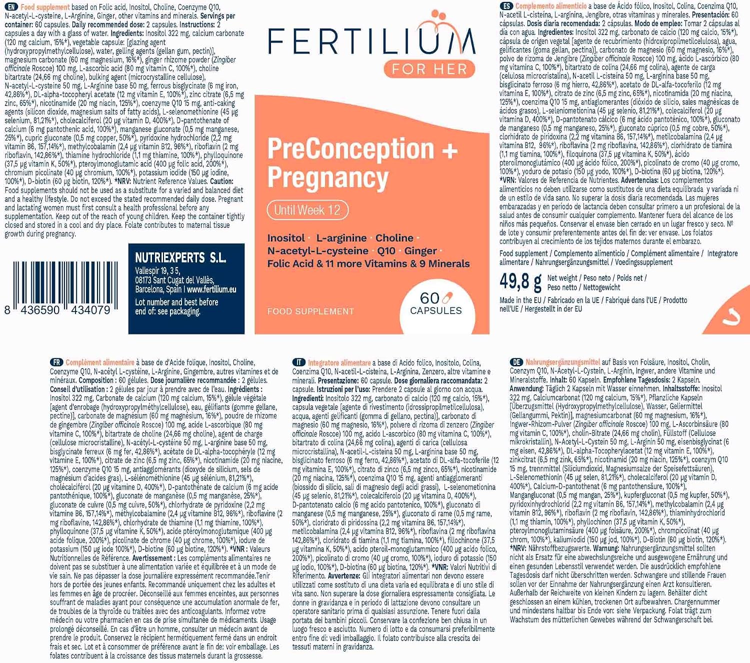 Thumbnail 6 de FERTILIUM Vitaminas prenatales 60 cápsulas
