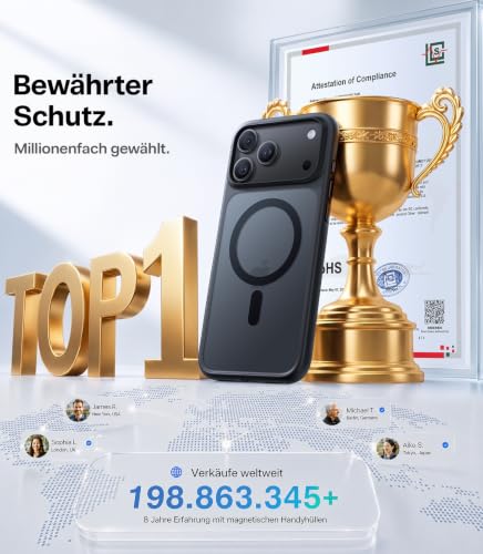 Detalle 2 de TORRAS Guardian-Mag für iPhone 18 Pro Hülle – Schwarz