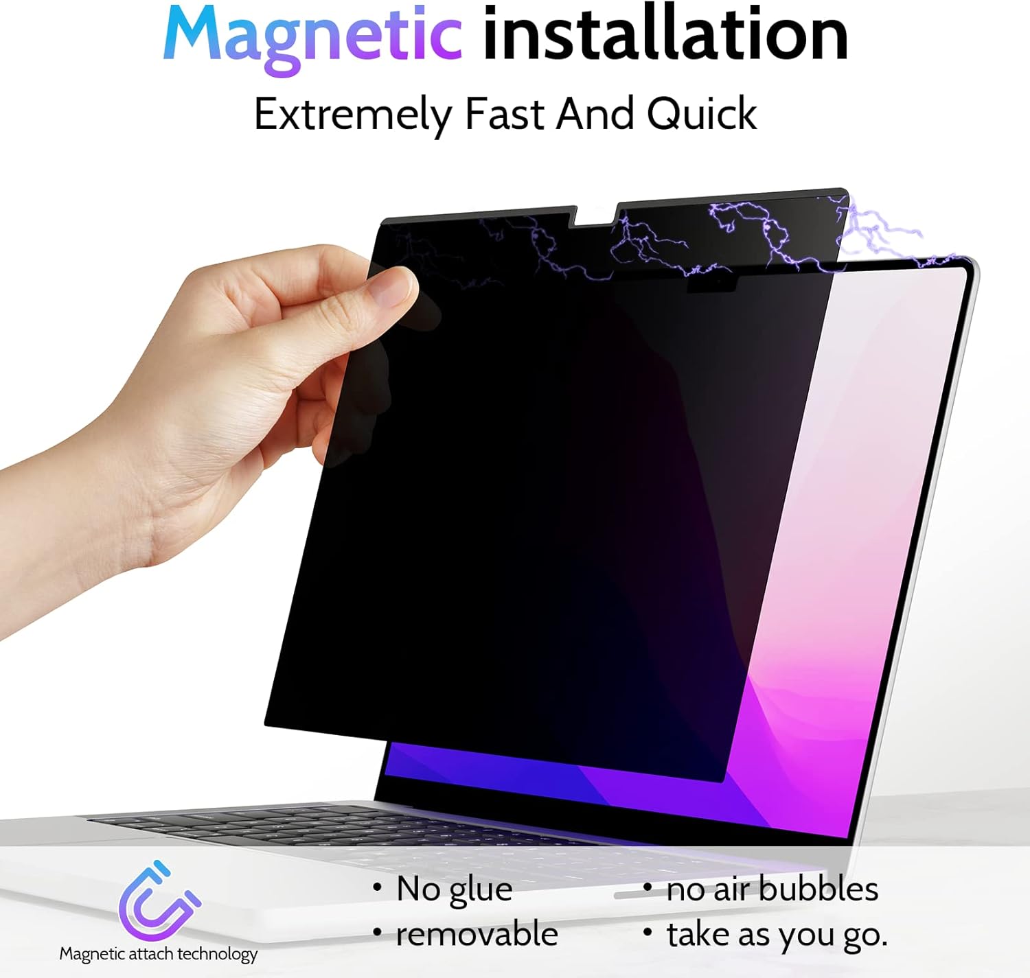 Thumbnail 2 de Peslv Magnetic Privacy Screen for MacBook Air 13.6/13-inch (2022–2026, M2–M5)