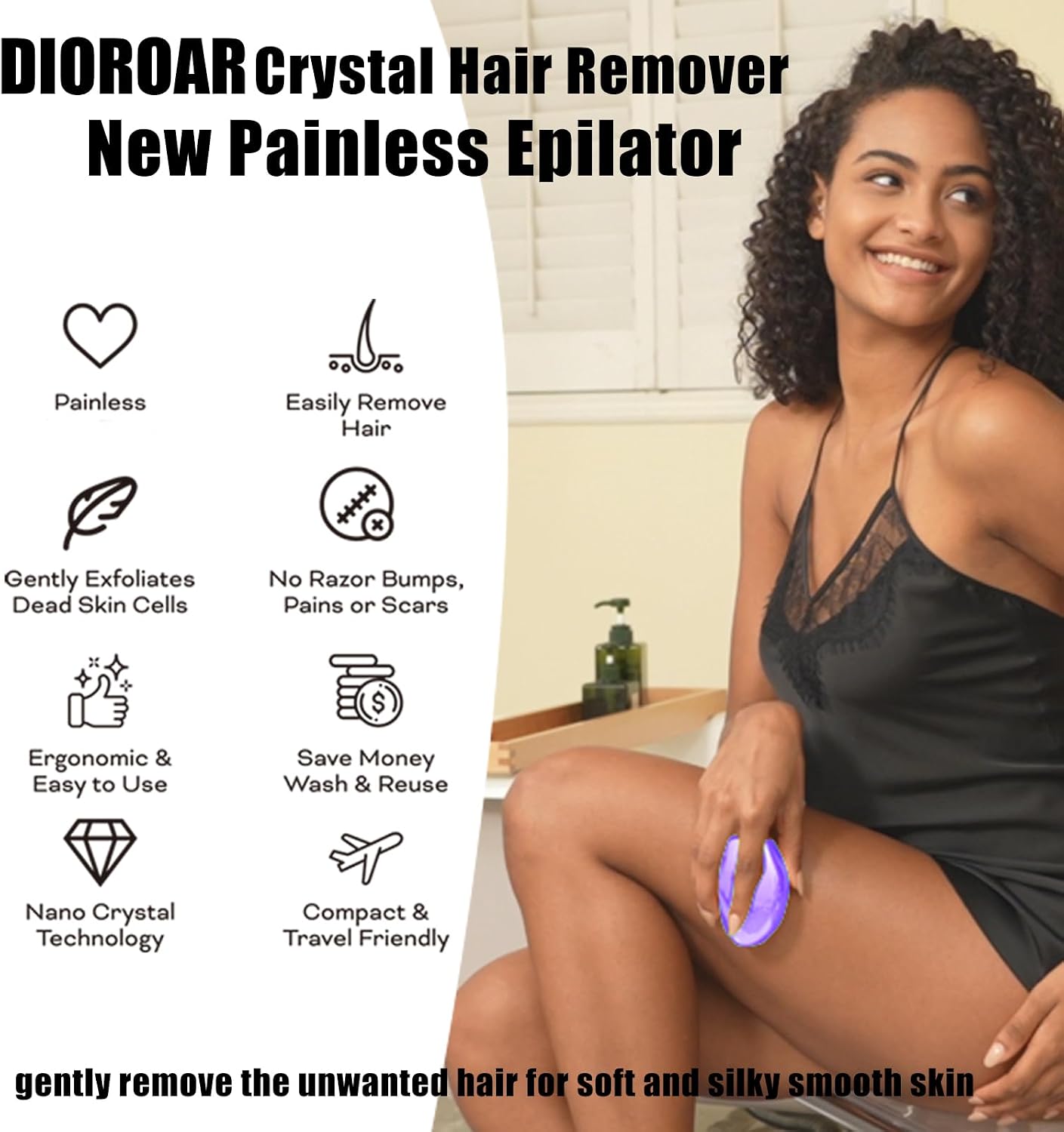 Detalle de DIOROAR Crystal Hair Remover Violet