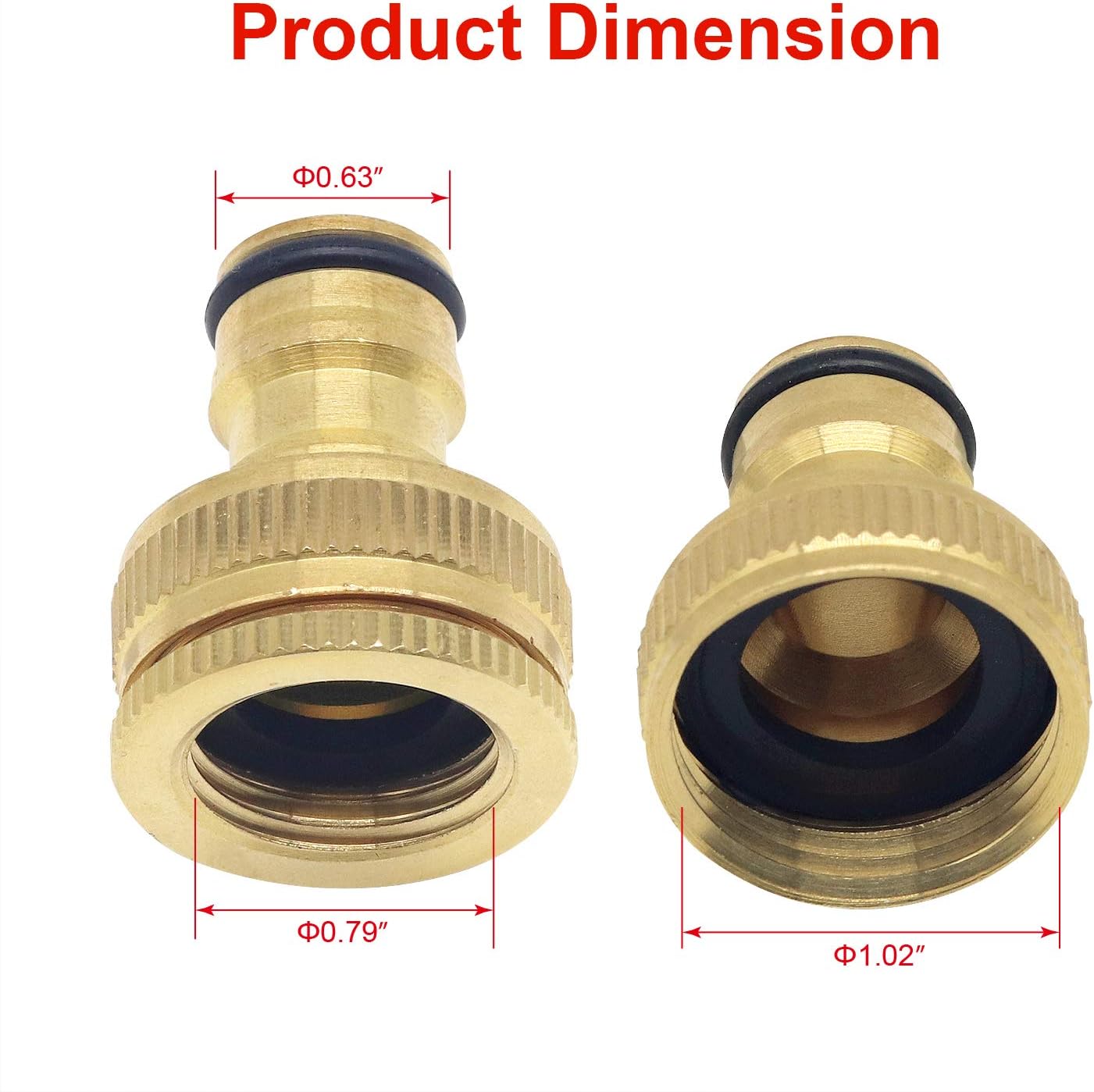 Detalle de Hydrogarden 2pc Brass Hose Connector Hose End Quick Connect (1/2in DN15)