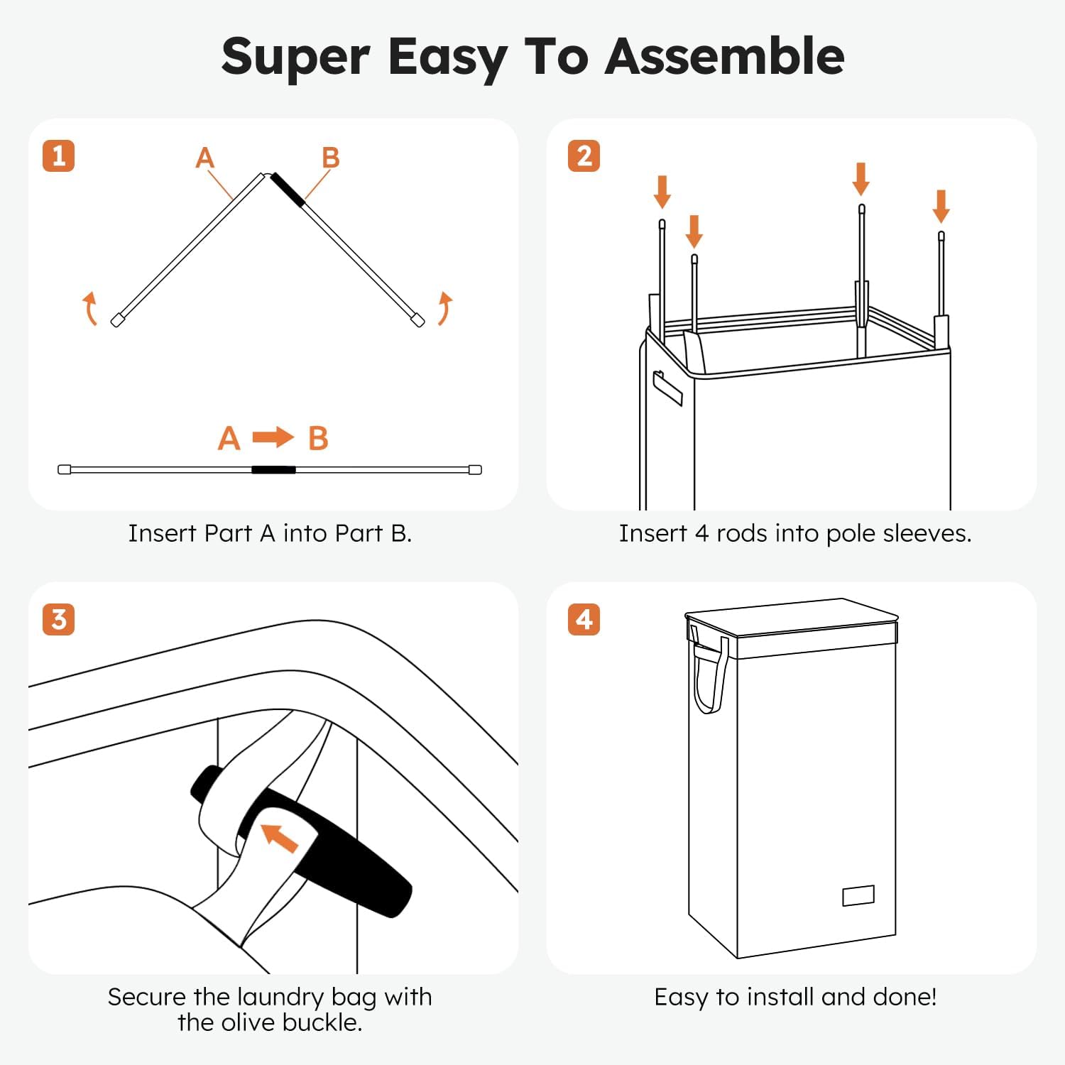 Thumbnail 5 de SOLEDI Laundry Hamper 100L collapsible basket