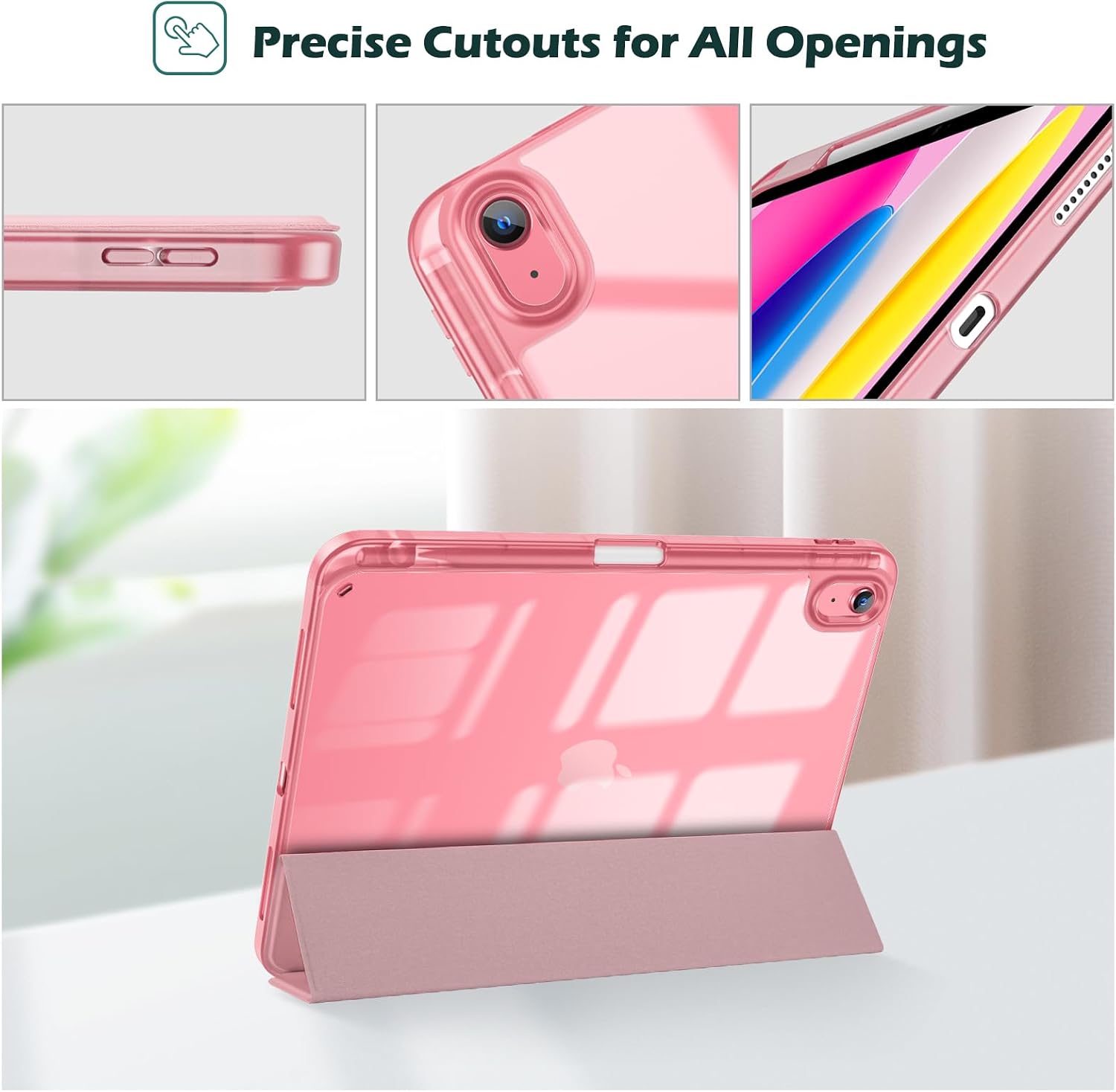 Thumbnail 6 de ProCase Schutzhülle für iPad 11 Zoll (A16, 2025) & iPad 10. Gen 10,9 Zoll (2022) – Smart Case mit Stifthalter, Lightpink