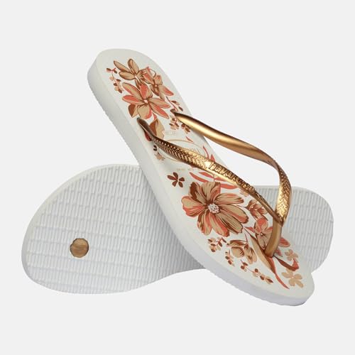 Detalle 2 de Havaianas Slim Organic Donna FlipFlop White/Golden 37 EU: stile leggero e comfort affidabile