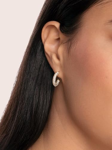 Detalle 2 de SINGULARU Pendientes Aro Vida, baño oro 18Kt 💍