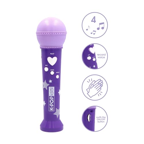Detalle 2 de K-POP IDOL Micrófono Juguete Musical con Grabación de Voz e Efectos para Pequeños Fans a Partir de 3 Años