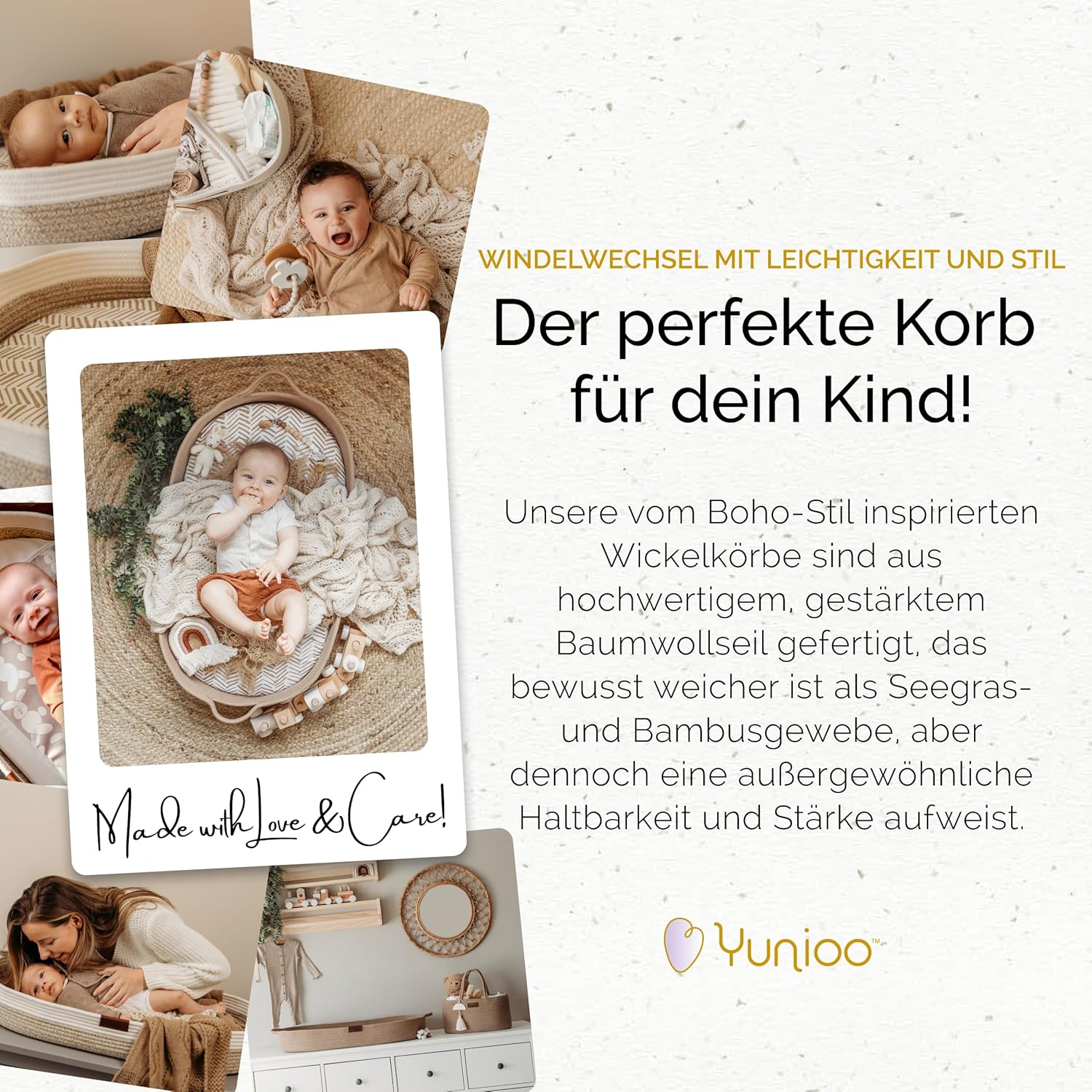 Thumbnail 1 de Yunioo Wickelkorb Baby mit Reise-Wickelauflage – weiche, wasserabweisende Hülle