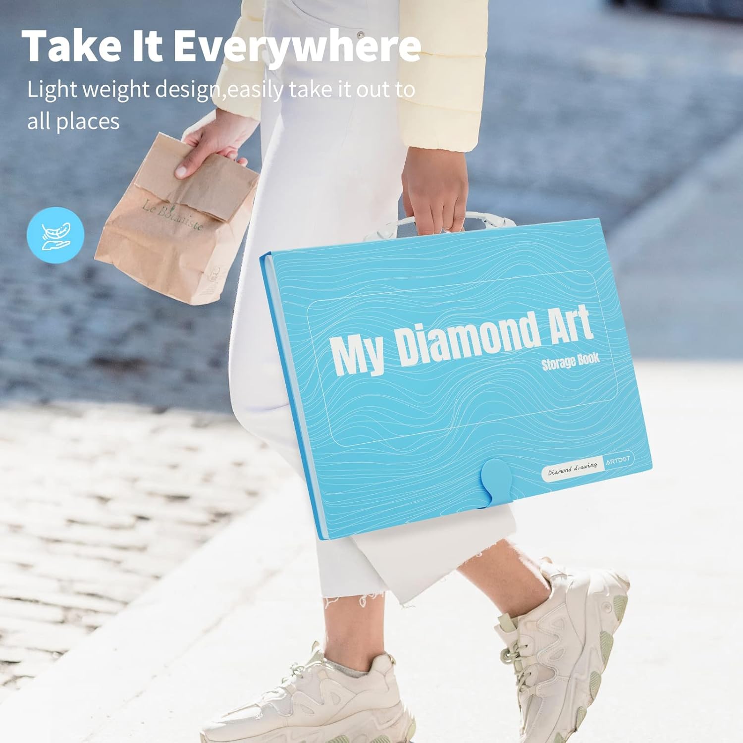 Detalle 2 de ARTDOT A3 Storage Book for Diamond Painting Kits: A3 Portfolio with 30 Pocket Sleeves