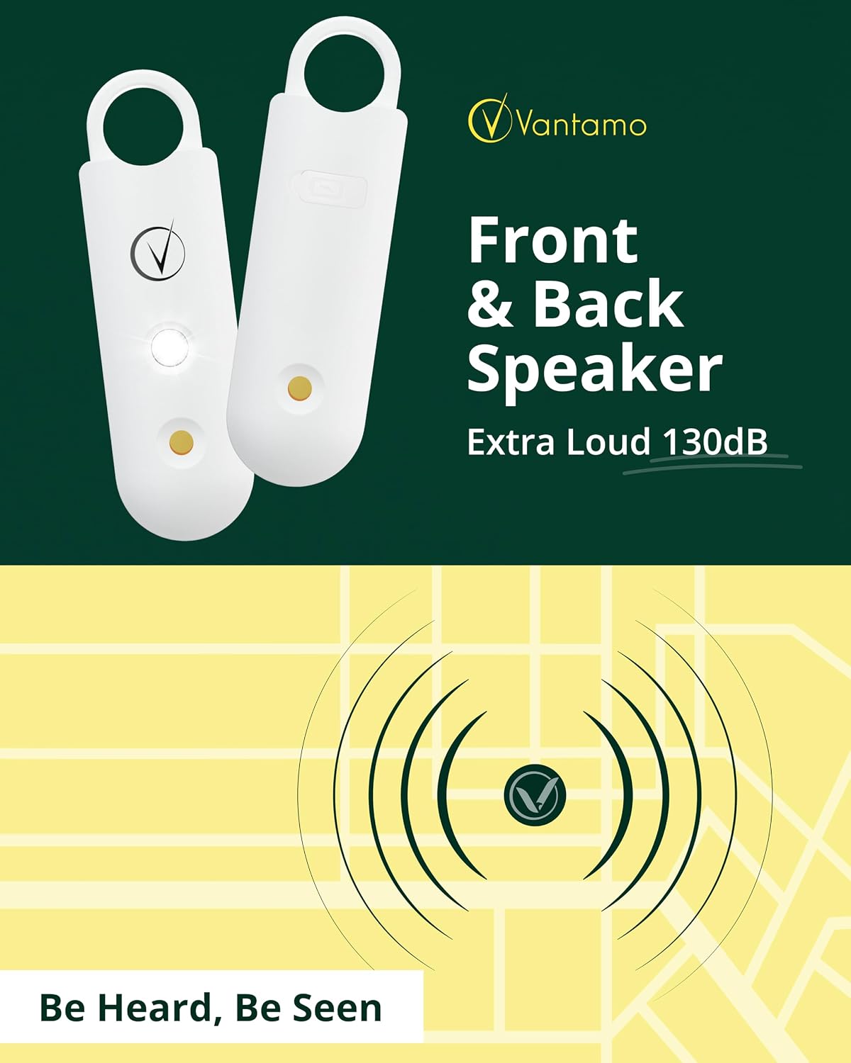 Detalle de Vantamo Taschenalarm 130 dB Extra laut 📢