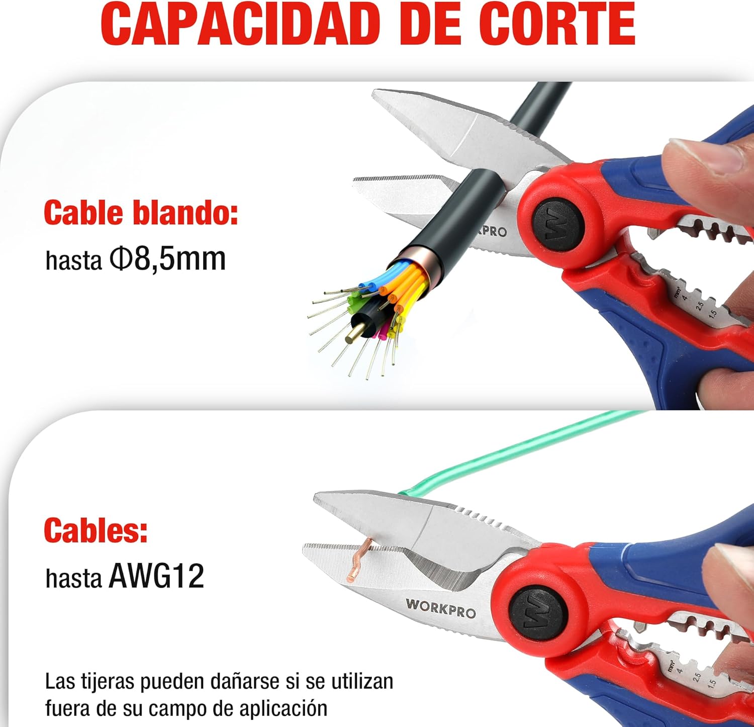 Thumbnail 4 de WORKPRO Tijeras electricista 163 mm