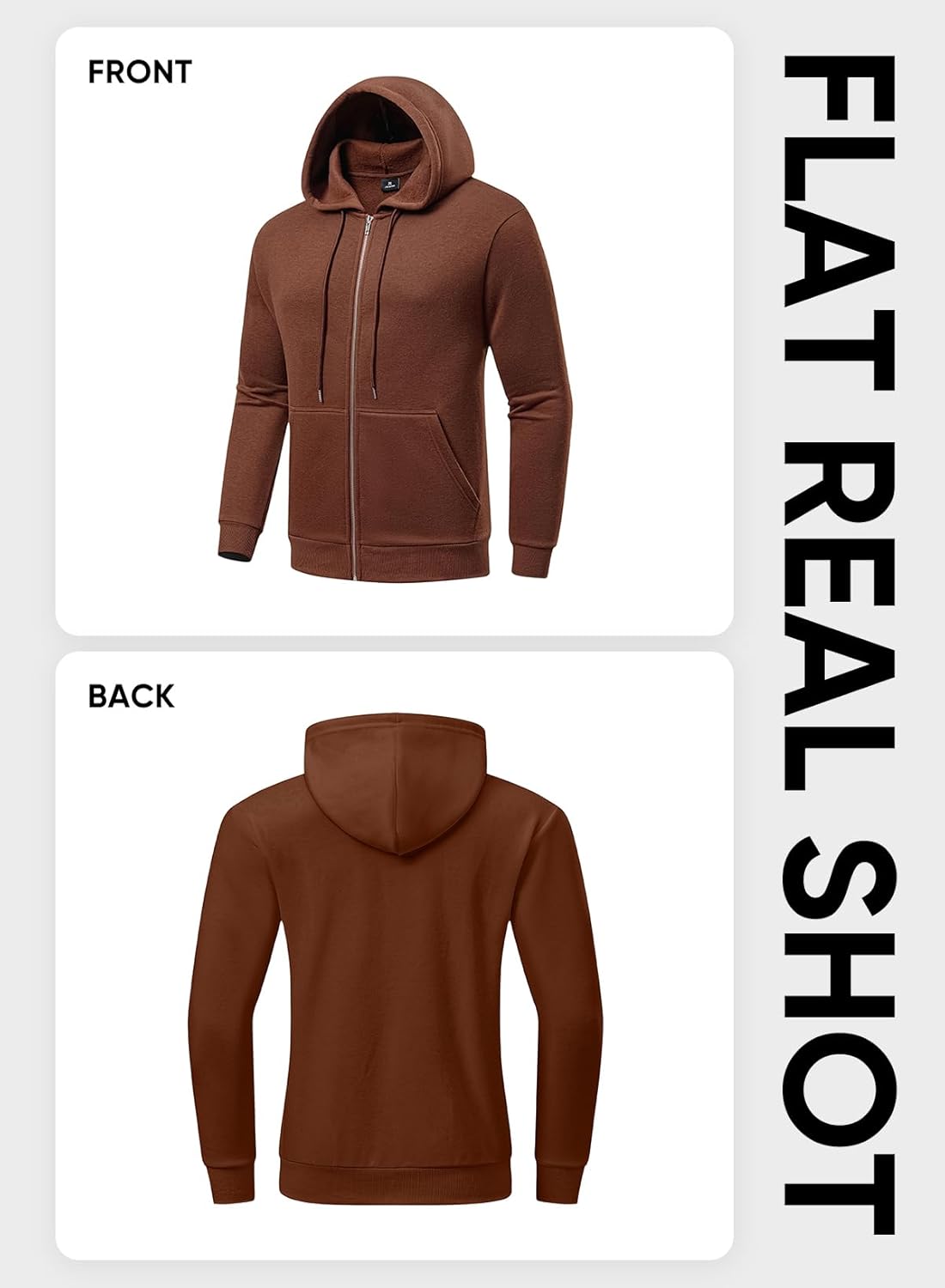 Thumbnail 6 de JMIERR Herren Hoodie aus Baumwolle mit Reißverschluss und Taschen