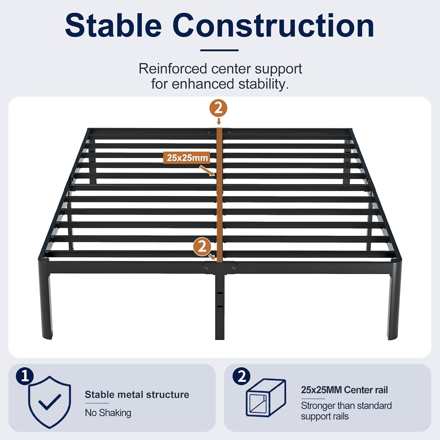 Thumbnail 5 de Arhomefurni Queen Metal Bed Frame, 14-Inch