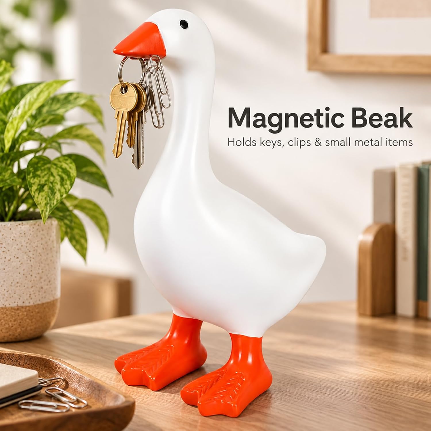 Thumbnail 2 de Desk Goose 7 Inch Cute Office Decor Desktop Statue Gift with Magnetic Beak – Positive Vibes for Women