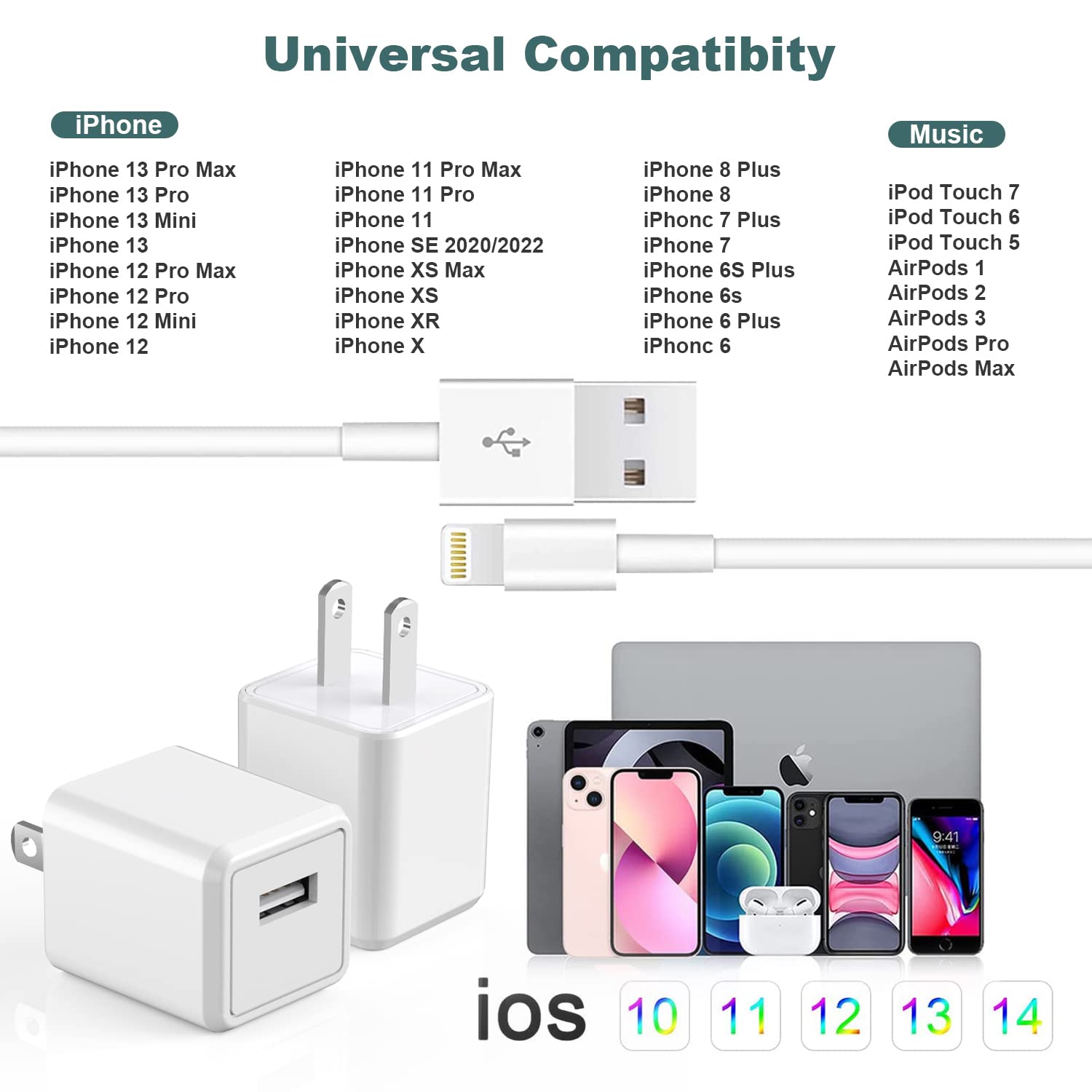 Thumbnail 6 de Cube iPhone Charger Travel 2Pack 6FT Lightning Cable