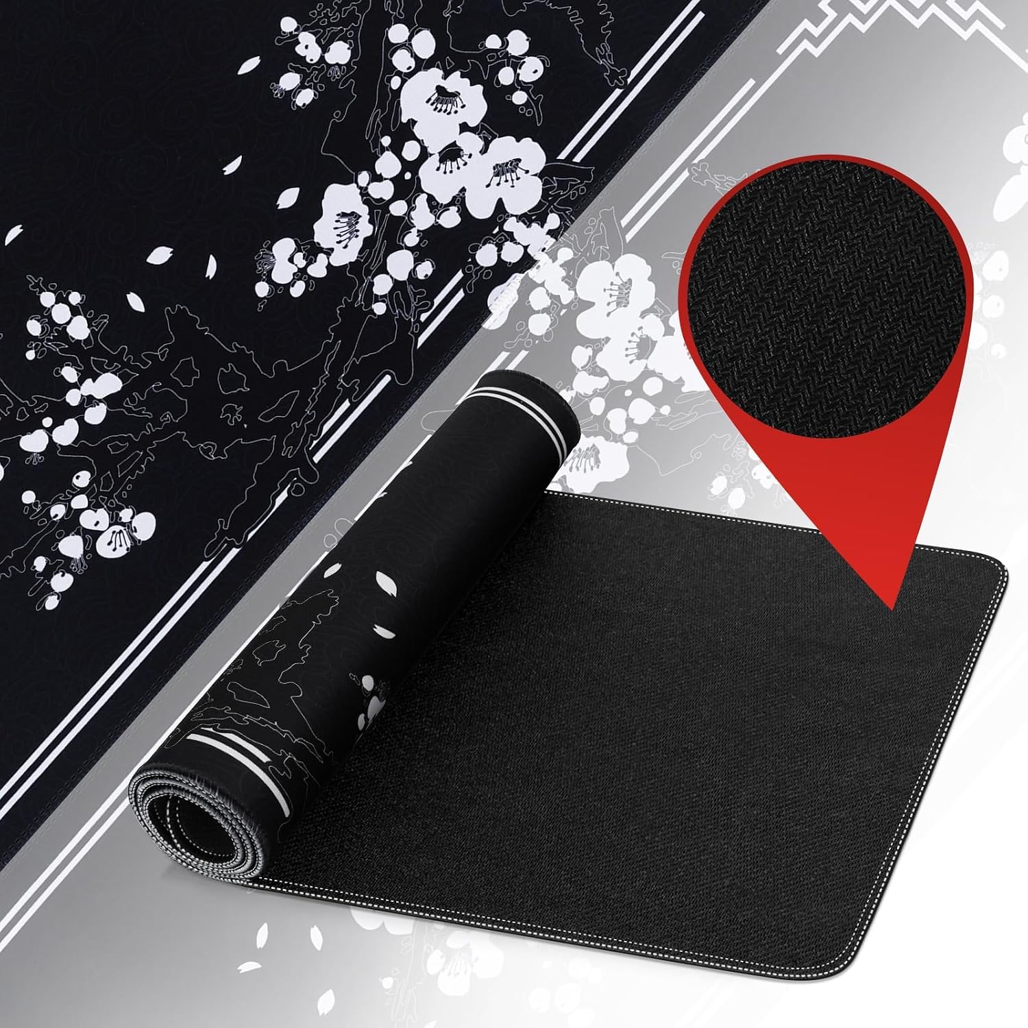 Detalle 2 de DESERO Large Gaming Mouse Pad (800 x 300 x 3 mm) – XL Extended Desk Mat