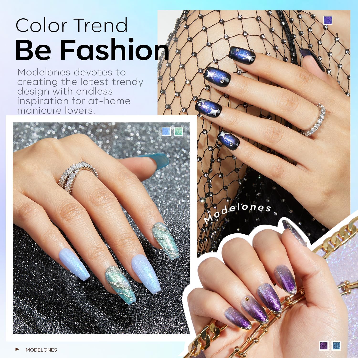 Detalle 2 de modelones Gel Nail Polish Set 6 Colors ๐