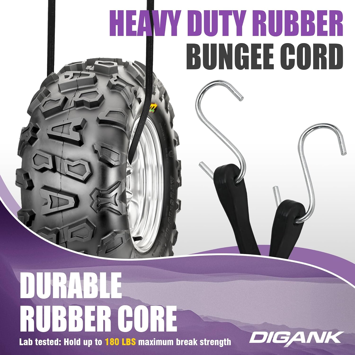 Detalle de Bungee Cords with Hooks (20 Pack) Heavy Duty Outdoor Rubber Straps – 10", 15", 21", 31