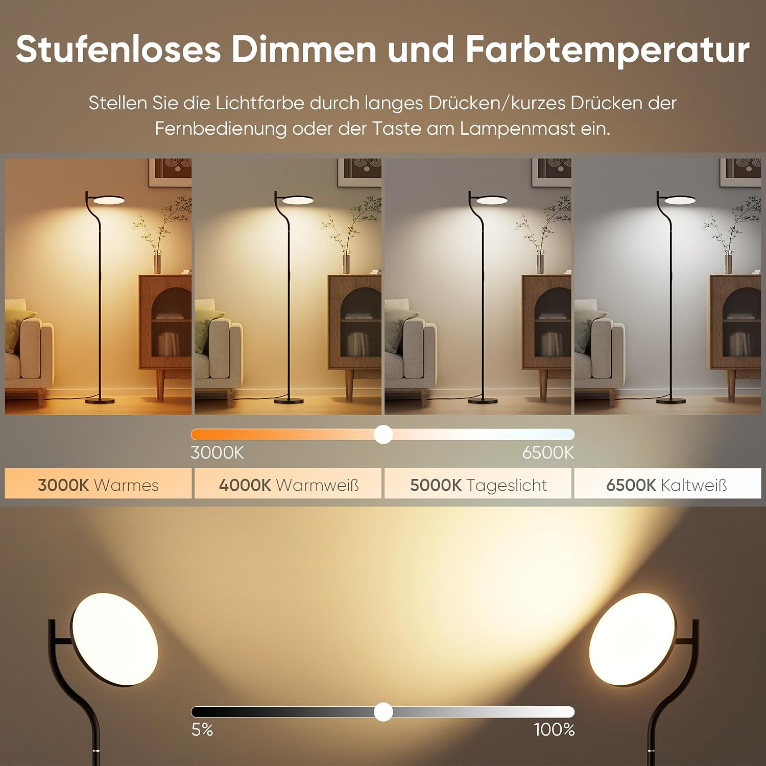 Thumbnail 1 de Bonsery Stehlampe 36 W mit Fernbedienung
