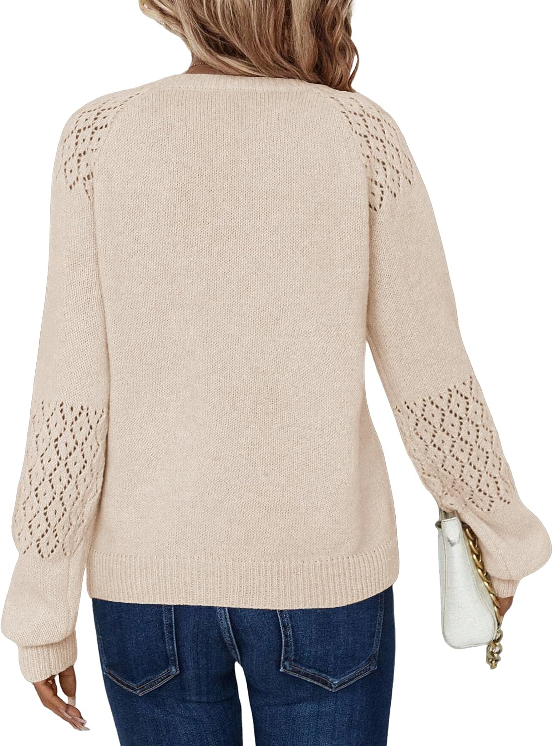 Detalle 2 de Zeagoo Pull femme col rond côtelé