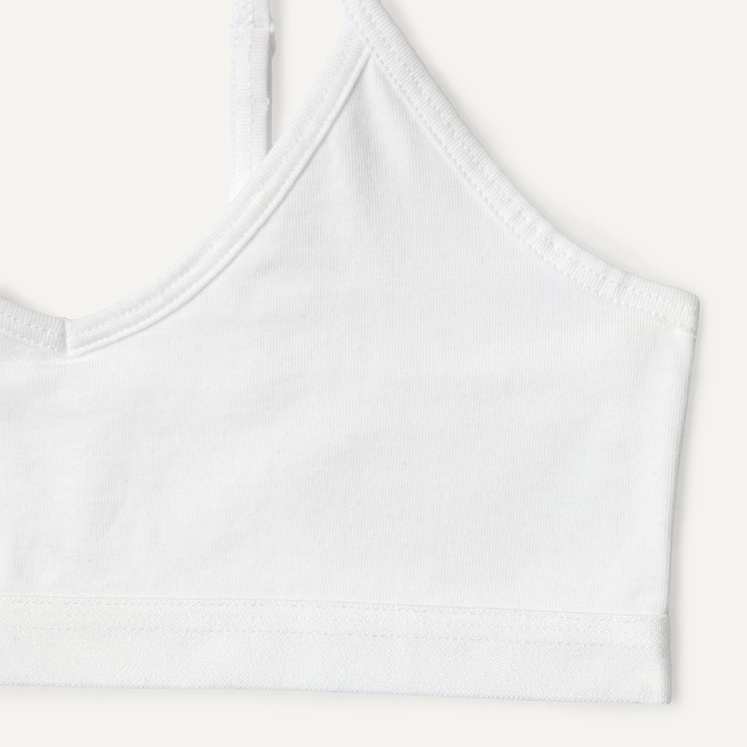Detalle de Amazon Essentials Mädchen Bustier – Trainings-Bralette aus Baumwoll-Jersey, V-Ausschnitt, 2er Pack