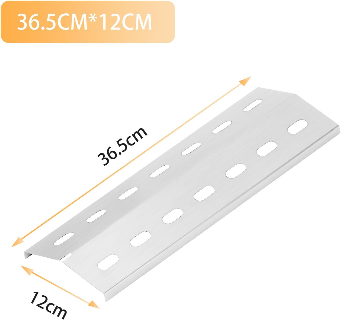Thumbnail 1 de 36,5 x 12 cm Edelstahl Brennerabdeckung – 4 Stück kompatibel mit Enders & Tepro Modellen