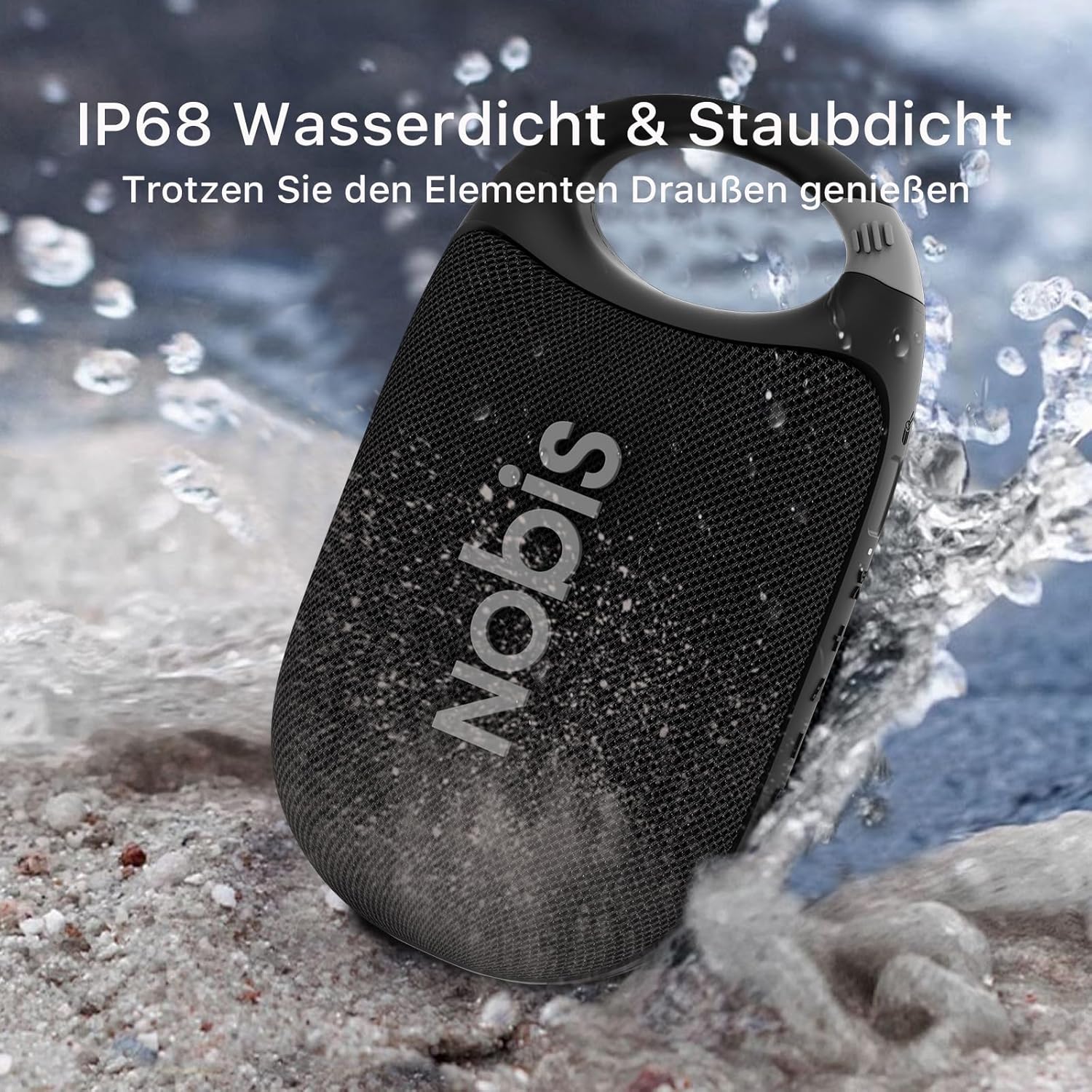Detalle 2 de NOBIS Clip N1 Bluetooth Lautsprecher 24 Std 📢