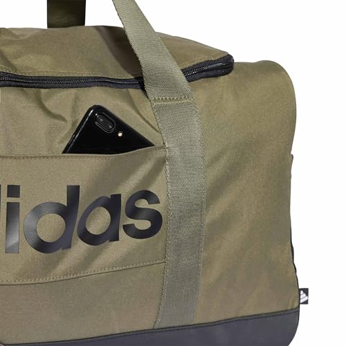 Detalle de adidas Essentials Linear Duffel Bag – Olive Strata/Black, Größe M
