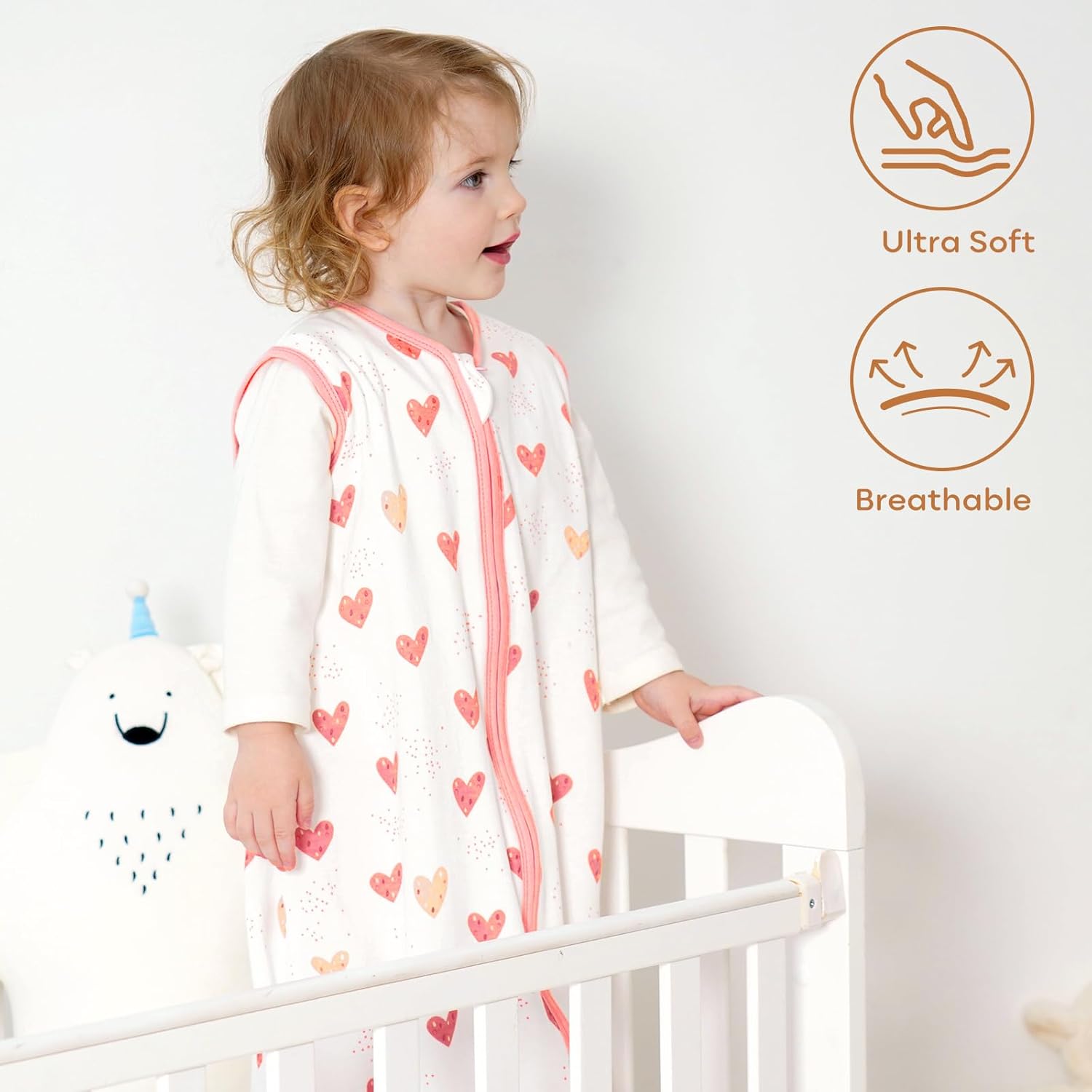 Detalle de Yoofoss Schlafsack Baby Sommer 0.5 Tog – 3er Pack, 67 cm, 0–6 Monate, 100% Bio-Baumwolle