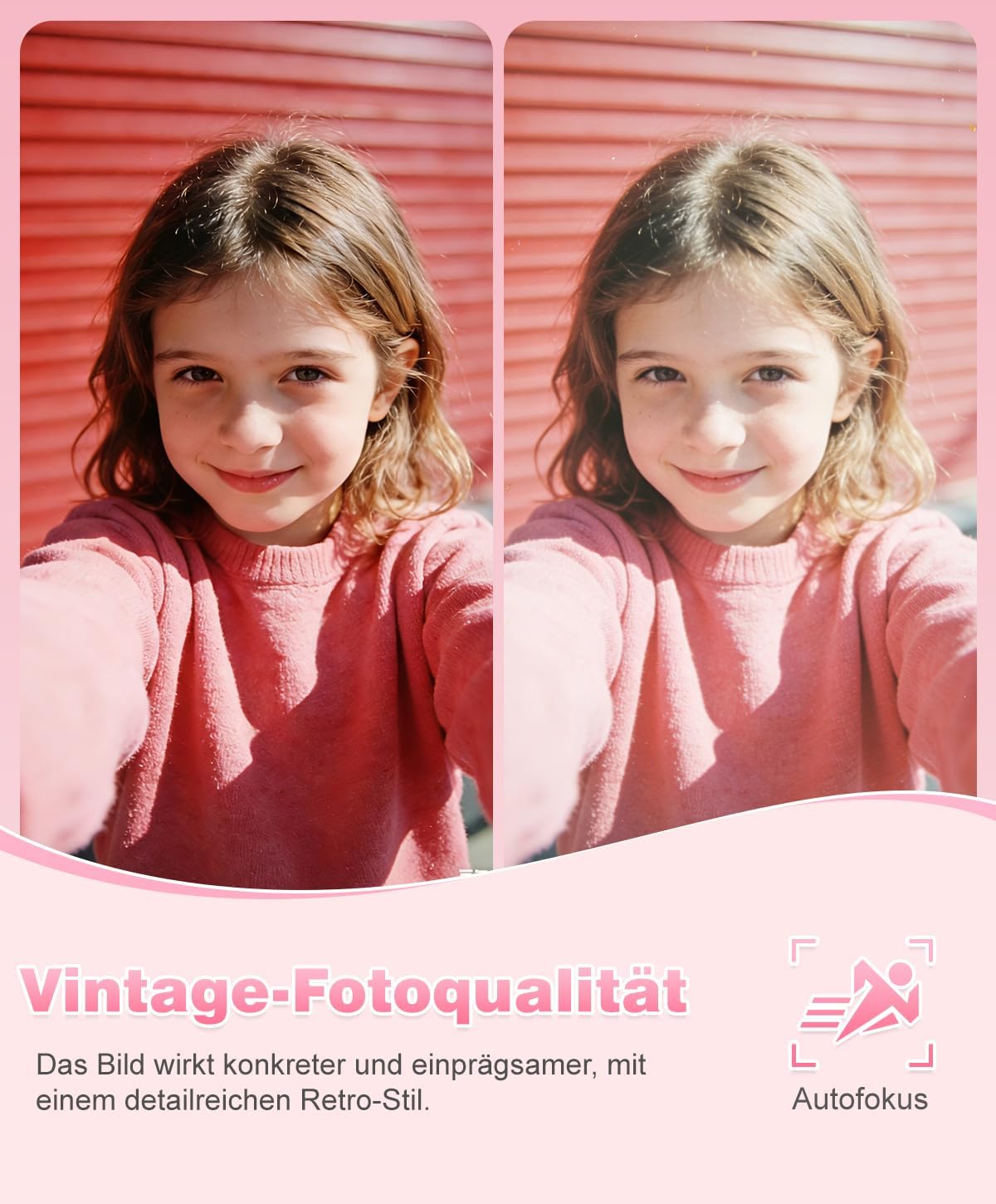 Thumbnail 3 de Digitalkamera 50MP mit 1080P Video, 16× Digitalzoom und 2,4" Bildschirm (Rosa) – Mini-Kompaktkamera für Kinder & Teenager