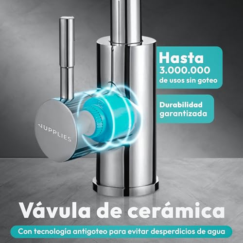 Thumbnail 7 de JUPPLIES Grifo Cocina Extraíble – Acero Inoxidable 304, giro 360° y 3 modos de agua