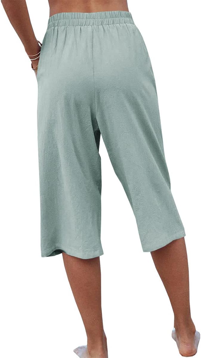 Thumbnail 3 de Veatzaer Women’s Elastic Waist 3/4 Capri Harem Pants with Pockets (S–XXL)