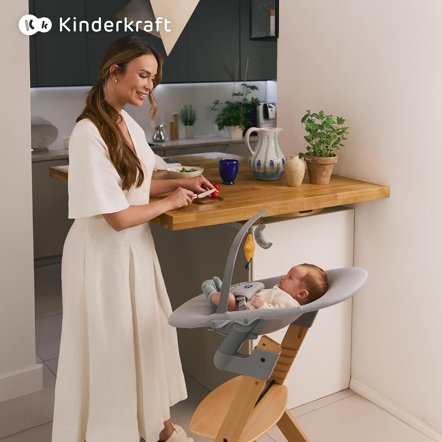 Thumbnail 11 de Kinderkraft ENOCK: Trona infantil de madera y hamaca portátil