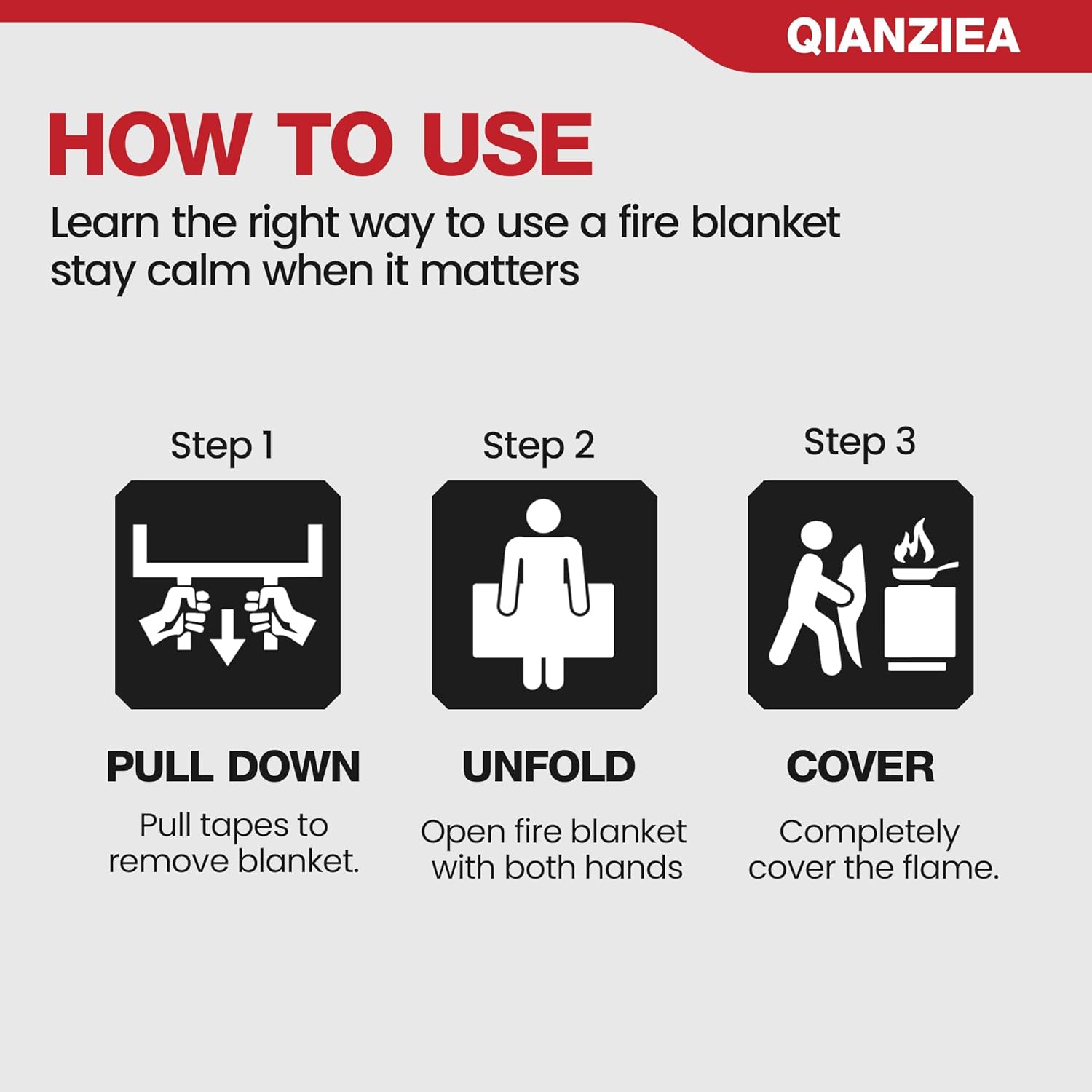 Thumbnail 4 de QIANZIEA Fire Blanket 40x40 inches 🔥📛