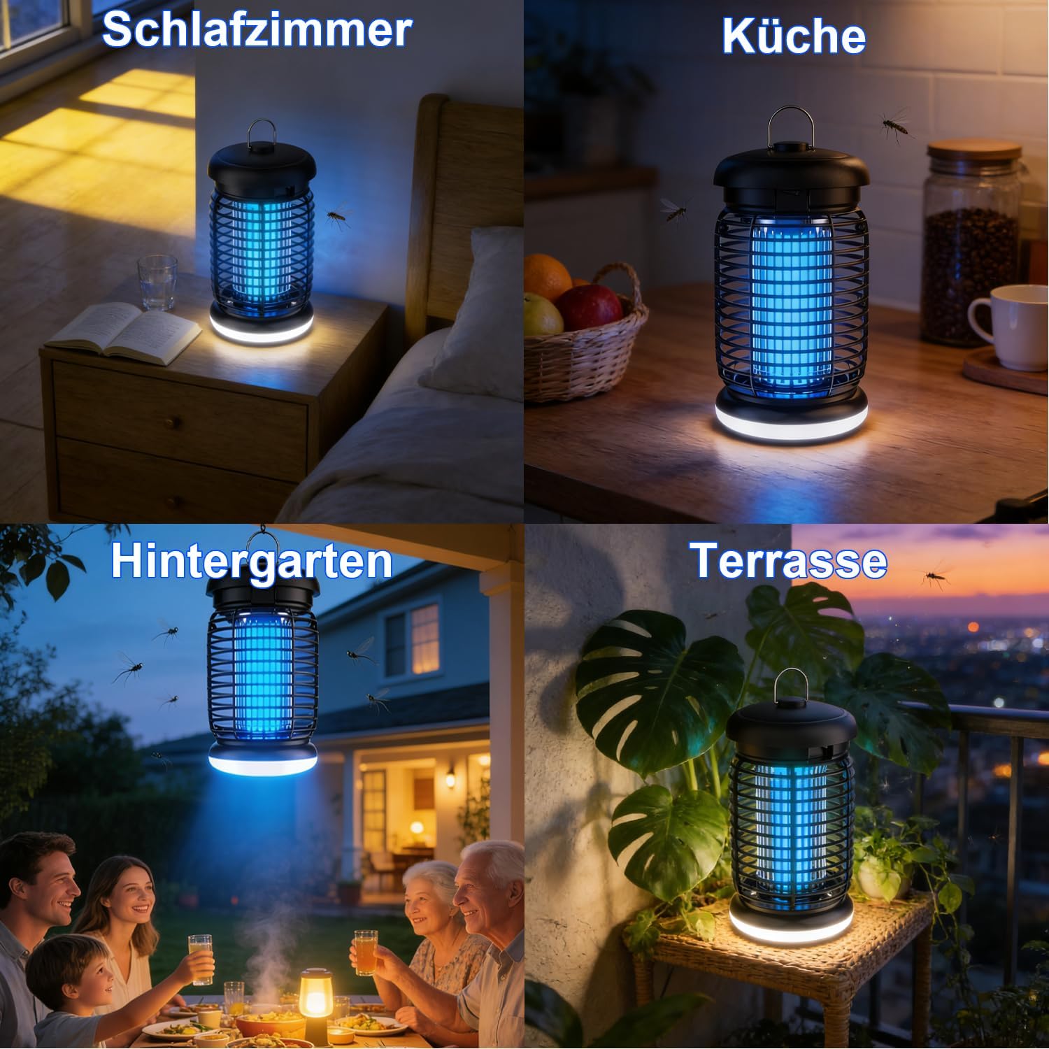Thumbnail 5 de WUEAOA Insektenvernichter elektrisch mit UV-LED (4200V, 15W) für innen & außen, IPX4