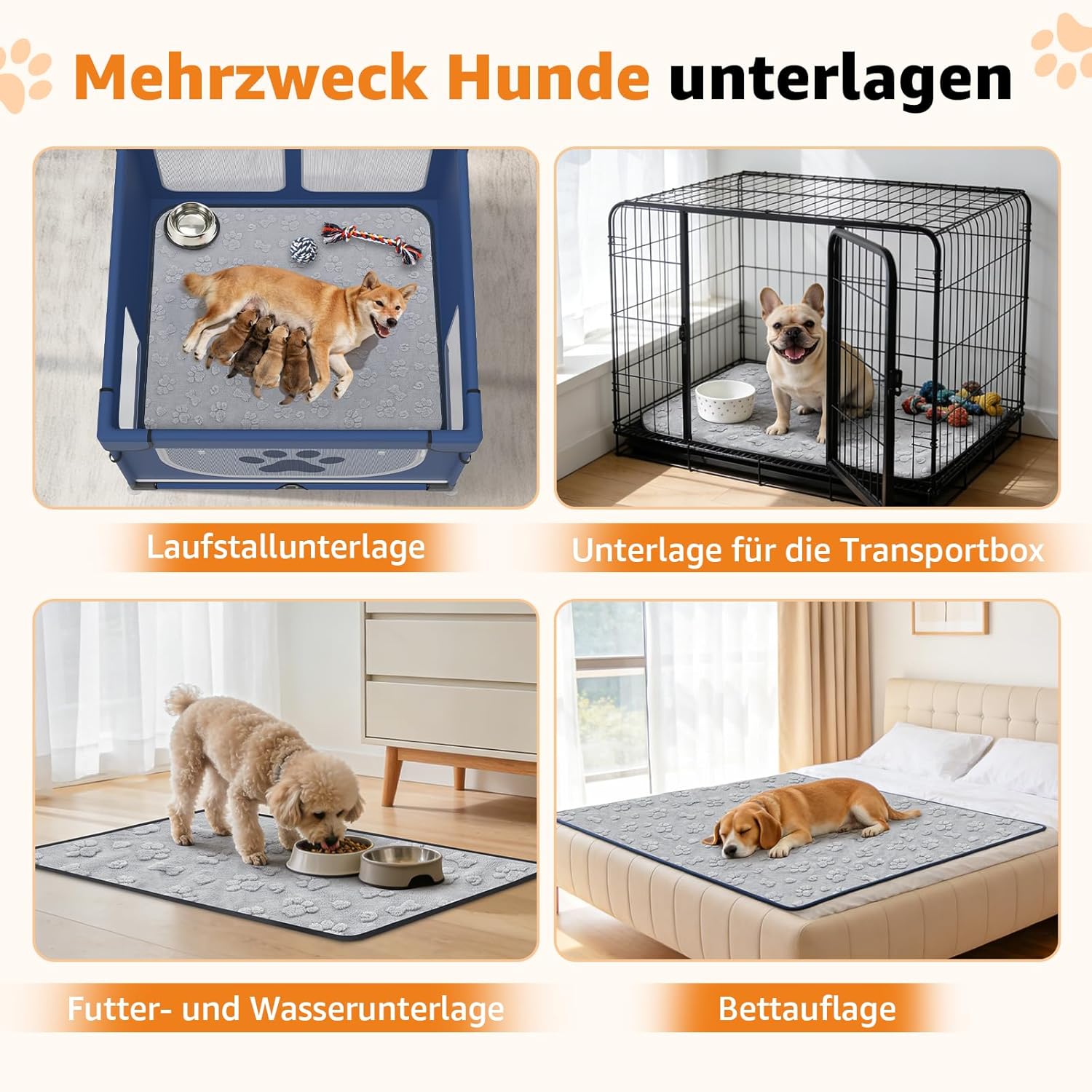 Thumbnail 6 de Waschbare Welpen-Unterlagen 100 x 70 cm (2er-Set) – 4-lagige, auslaufsichere Pipi-Pads für Hundebox & Welpenauslauf