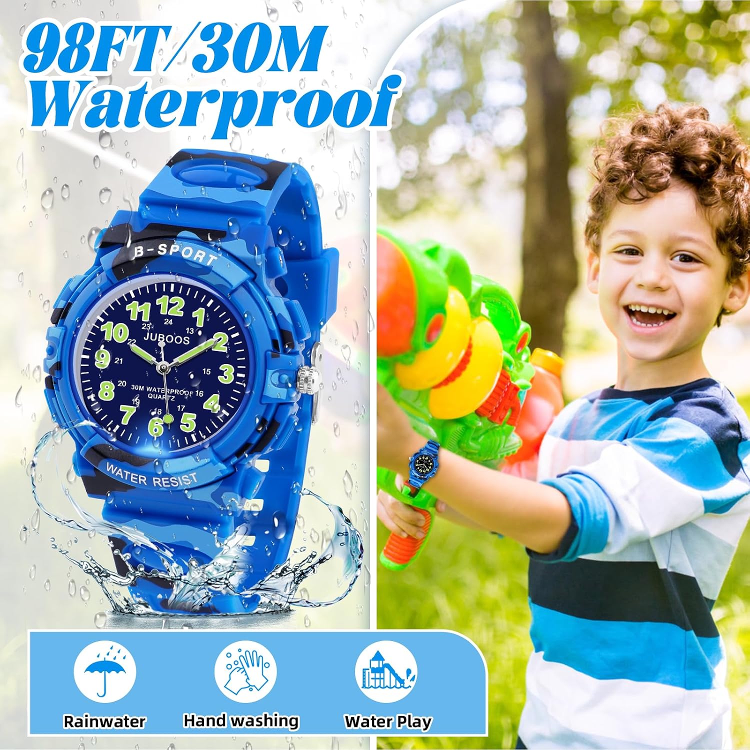 Thumbnail 2 de Juboos 7‑Farben Kinderuhr 20,5 cm