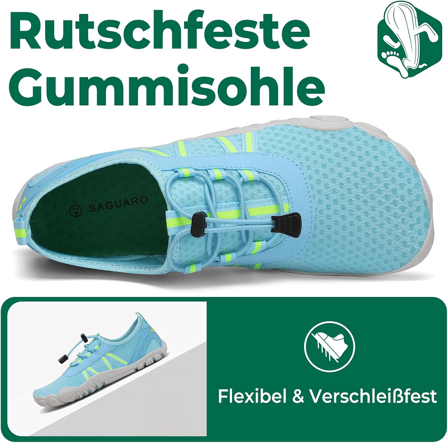 Detalle 1 de SAGUARO Wasserschuhe für Schwimmen, Gr. 36-48
