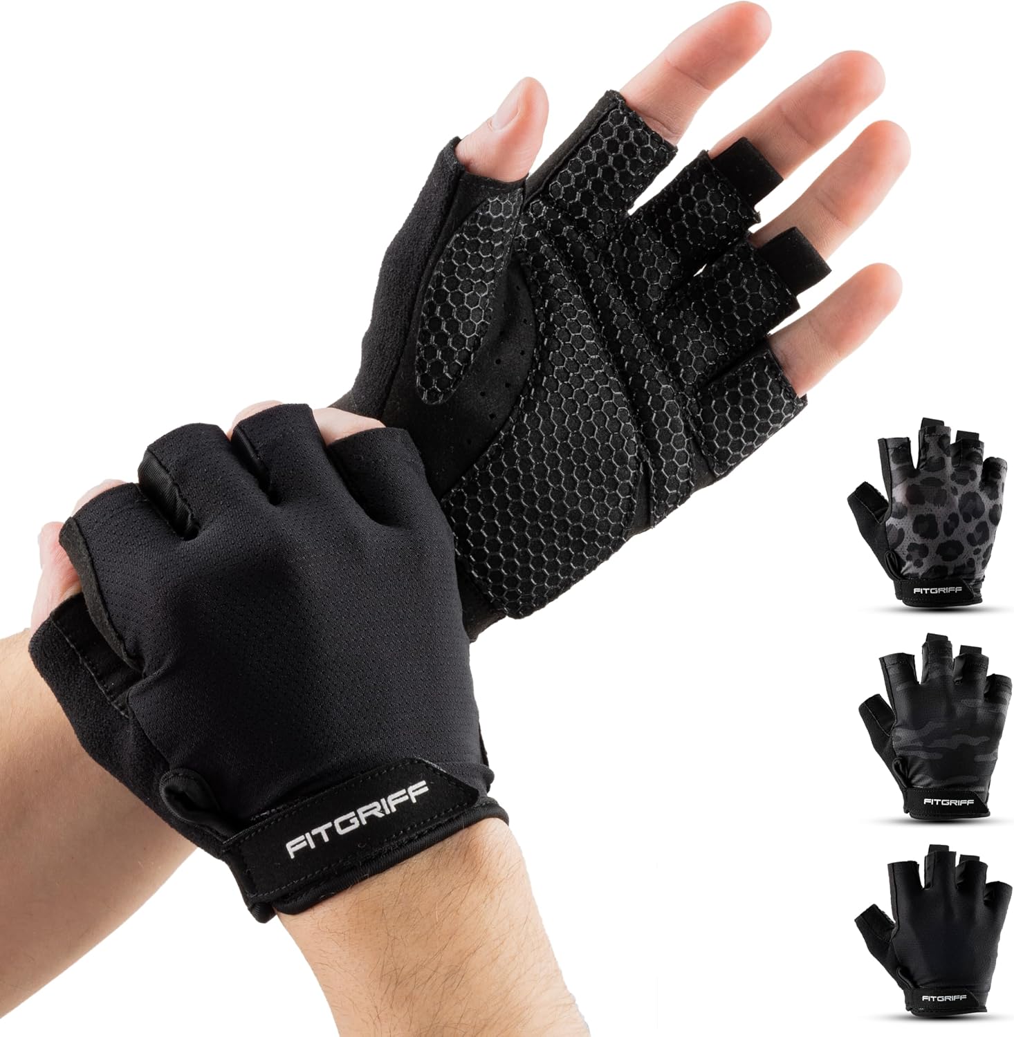 Detalle de Fitgriff Guantes gimnasio acolchados para levantamiento