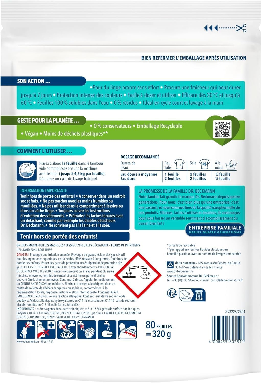 Thumbnail 1 de Dr. Beckmann – Lessive en feuilles L'ÉCLATANTE (80 feuilles) : lavage pratique et hydrosoluble