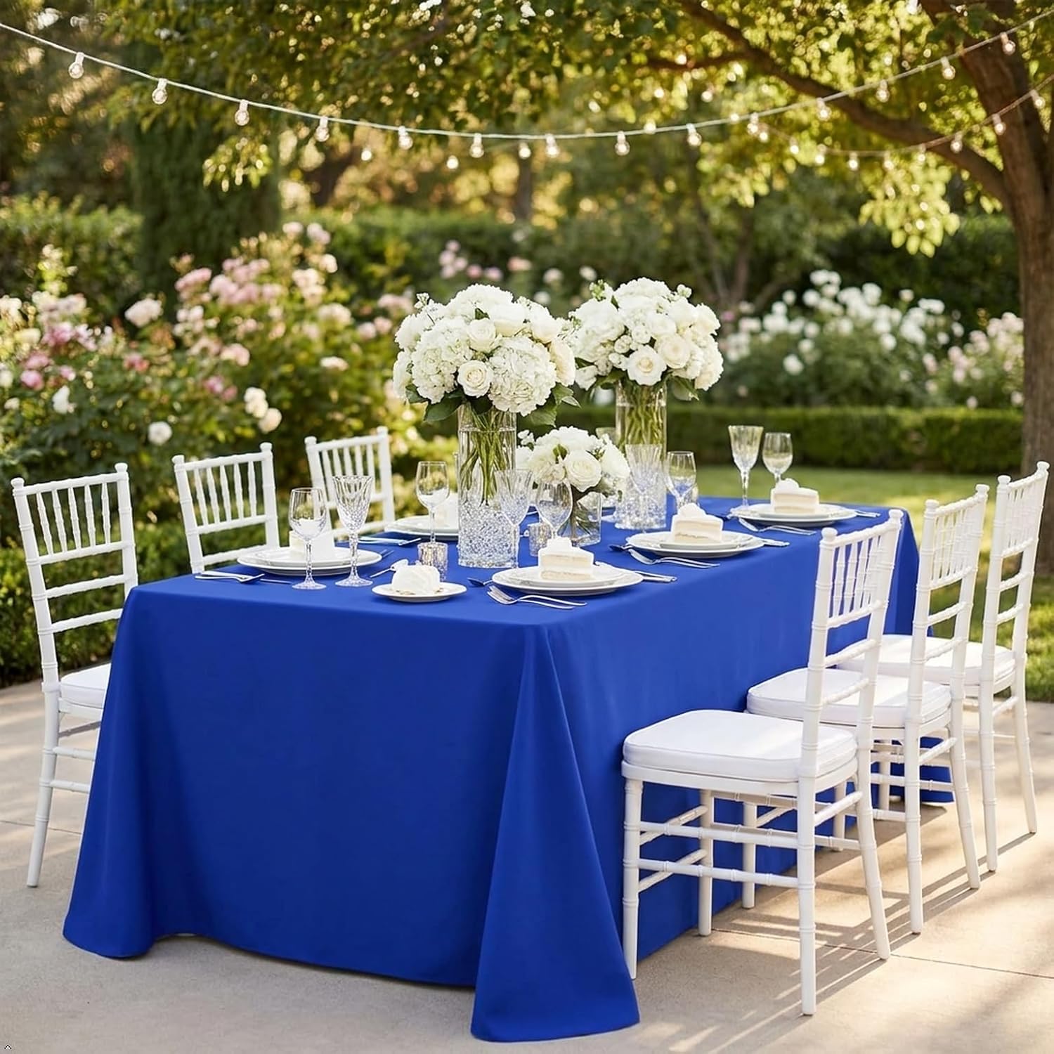 Thumbnail 4 de Sancua Rectangle Tablecloth 90x132in - Water-Resistant Royal Blue 📐